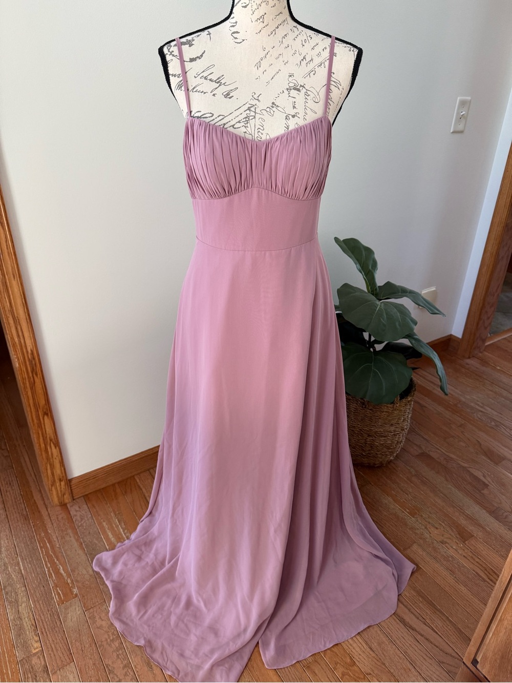 Azazie Breonna Vintage Mauve Bridesmaid Dress Size A6 Chiffon Formal Dress